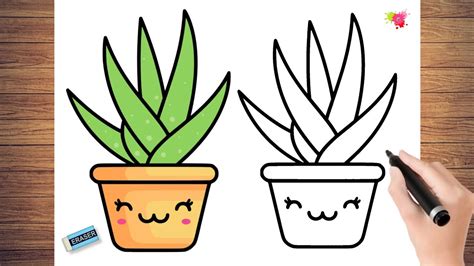 盆栽畫法|兒童簡筆畫一盆植物 How to Draw a Plant in Pot ...